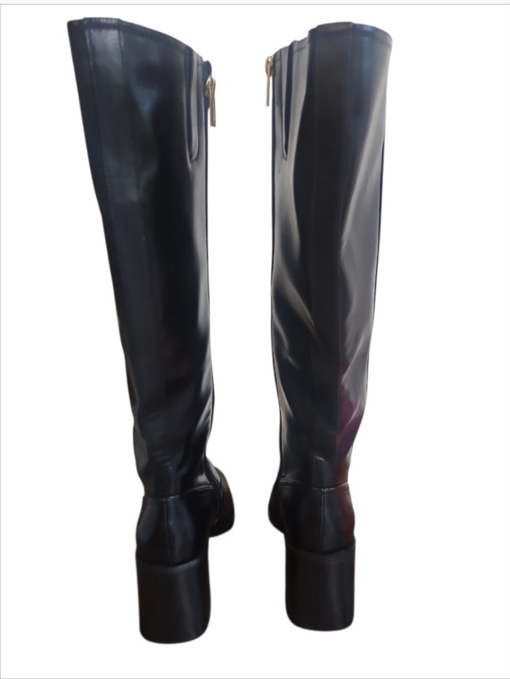 Vince Camuto Sanea Black Leather Knee High Boots Wide Calf 8.5 - Picture 10 of 15